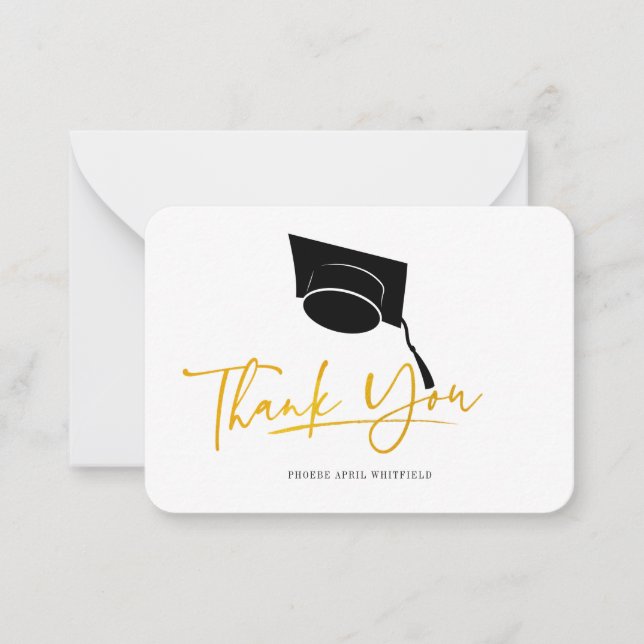 Graduation 2025 Grad Cap Thank You Card (Front)