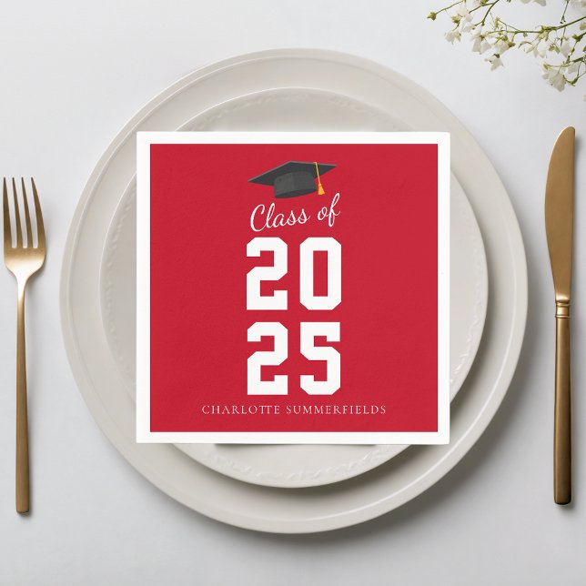 Graduation 2025 Grad Party Custom Paper Napkin (Graduation 2025 Grad Party Custom Paper Napkins)