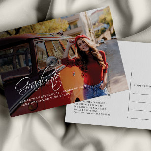 Graduation 2025 Grad Photo Modern College Announcement Postcard