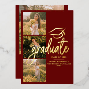 Graduation 2025 Grad Photos Gold Foil Announcement