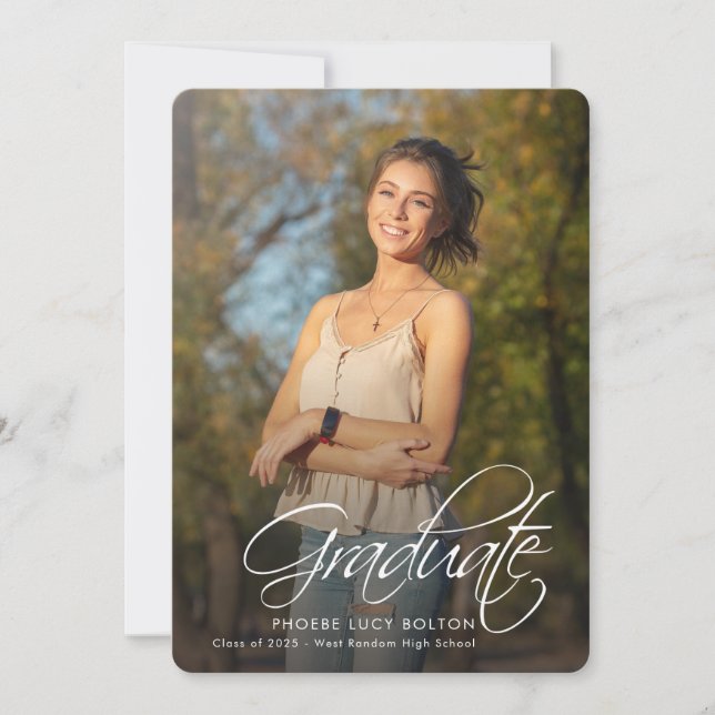 Graduation 2025 Grad Photos Senior Calligraphy Announcement (Front)