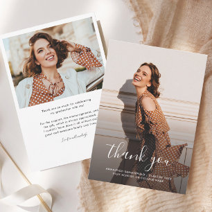 Graduation 2025 Grad Photos Thank You Card