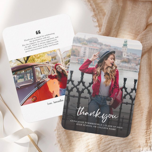 Graduation 2025 Grad Photos Thank You Card (Graduation 2025 Grad Photos Thank You Card)
