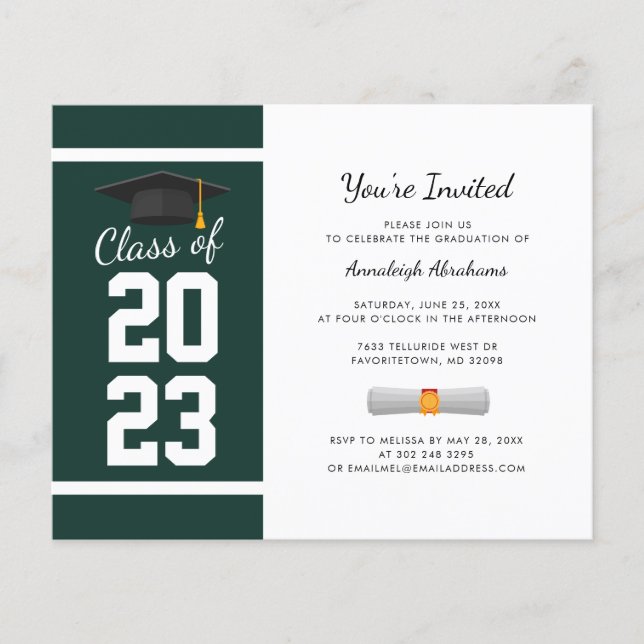 Graduation 2025 Green Grad Party Invitation (Front)