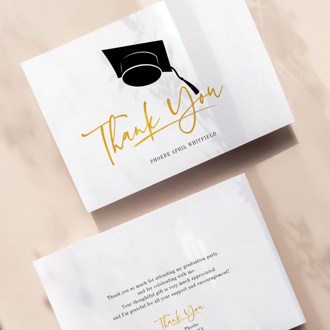 Graduation 2025 Minimalist Grad Script Thank You Card (Creator Uploaded)