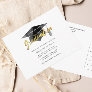 Graduation 2025 Minimalist Simple Graduate Party Invitation Postcard