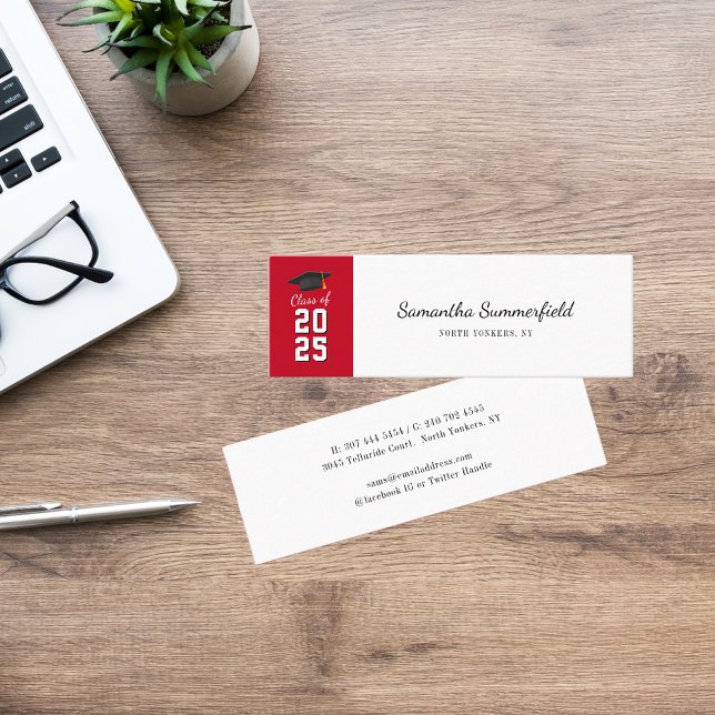 Graduation 2025 Modern Script Calling Mini Business Card (Graduation 2025 Modern Script Calling Mini Business Card)