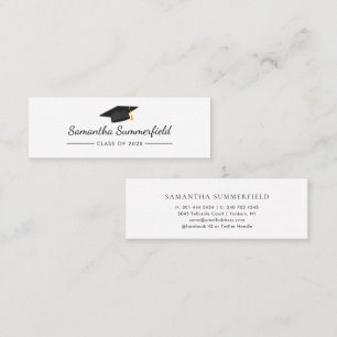 Graduation 2025 Modern Script Name Mini Business Card