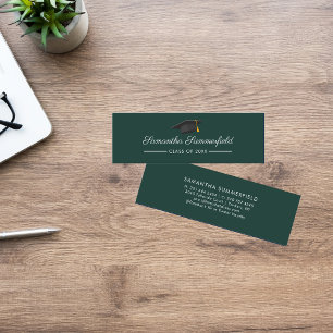 Graduation 2025 Name Modern Script Green Mini Card