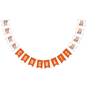 Graduation 2025 Orange and Black  Bunting