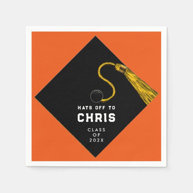 Graduation 2025 Orange Napkin (Front)