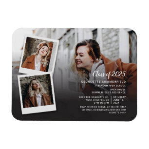 Graduation 2025 Photo Collage Party Invitation Magnet