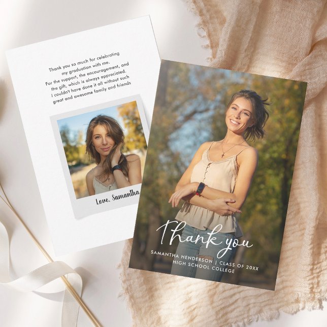 Graduation 2025 Photo Grad Thank You Card (Graduation 2025 Photo Grad Thank You Card)