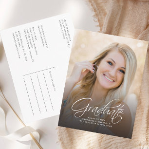 Graduation 2025 Photo Script Grad Party Invitation Postcard