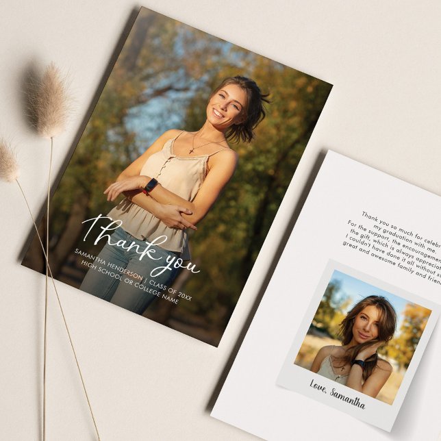 Graduation 2025 Photo Senior Grad Thank You Card (Creator Uploaded)