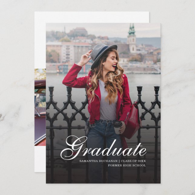 Graduation 2025 Photos Modern Grad Announcement (Front/Back)