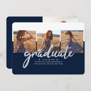 Graduation 2025 Photos Navy Blue Announcement