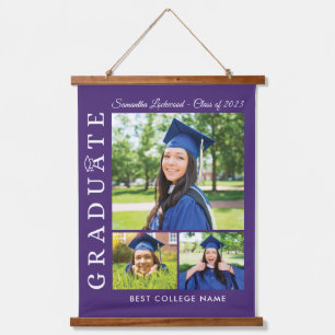 Graduation 2025 Photos Purple Keepsake Hanging Tapestry