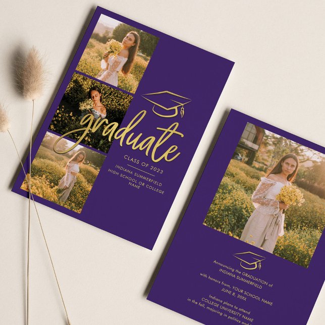 Graduation 2025 Photos Purple Party Announcement (Creator Uploaded)