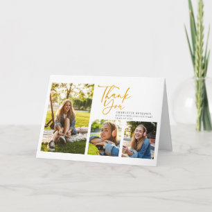 Graduation 2025 Photos Simple Hand-Lettered Thank You Card