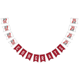 Graduation 2025 Red and Black Bunting