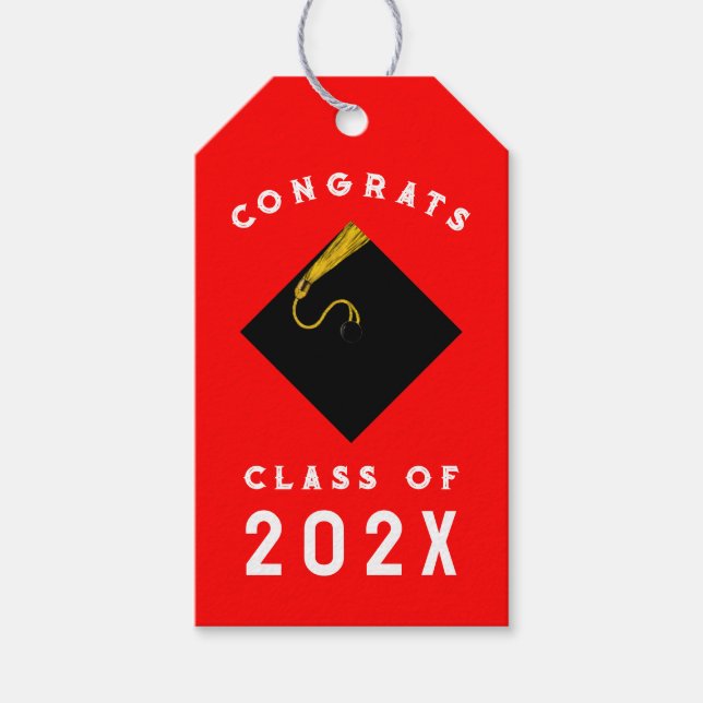 Graduation 2025 Red Gift Tags (Front)