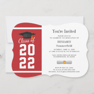 Graduation 2025 Red White Party Invitation