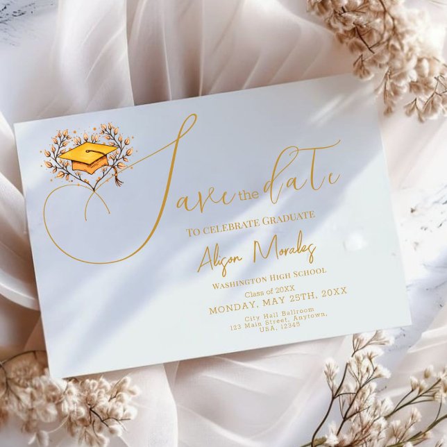 Graduation 2025 Save The date Gold Cap (Creator Uploaded)