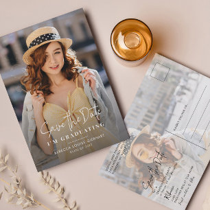 Graduation 2025 Save the Date Grad Photo Announcement Postcard