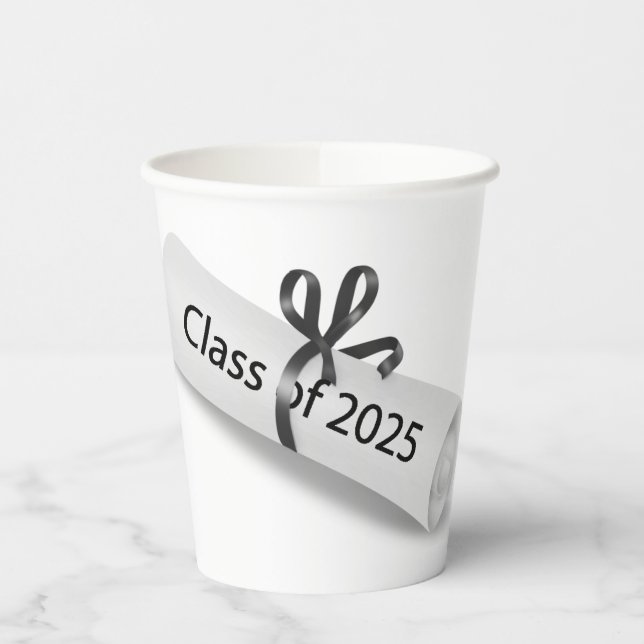 Graduation 2025 School Diploma Paper Cups (Left)