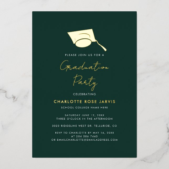 Graduation 2025 Script Graduate Party Gold (Front)