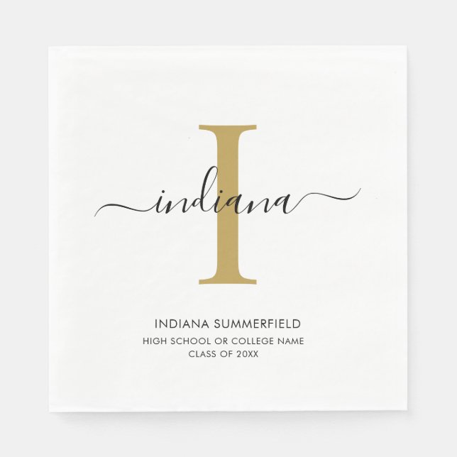 Graduation 2025 Script Graduate Party Paper Napkin (Front)