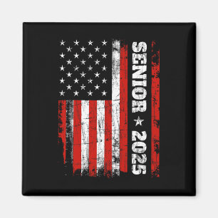 Graduation 2025 Shirt Design With Us Flag Senior C Magnet