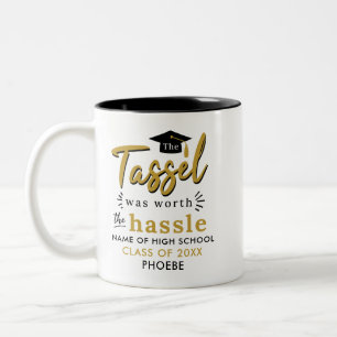 Graduation 2025 Tassel Was Worth Hassle Keepsake Two-Tone Coffee Mug