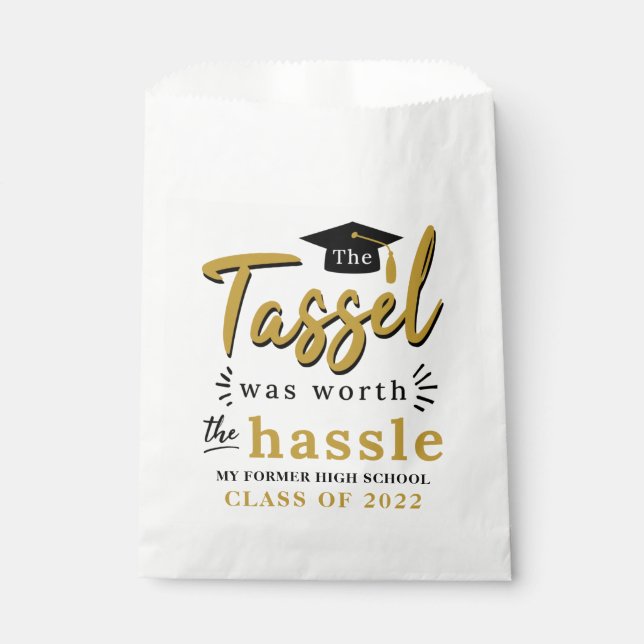 Graduation 2025 Tassel Was Worth the Hassle Favour Bag (Front)