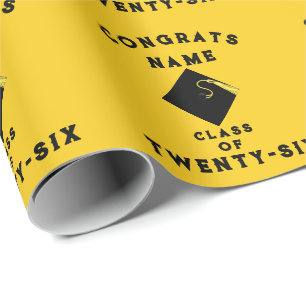 Graduation 2025 Yellow Gift Wrapping Paper