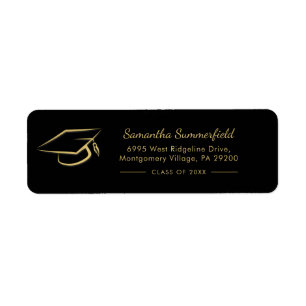 Graduation 2026 Cap Graduate Script Return Address Label