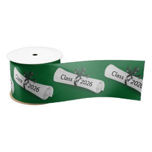 Graduation 2026 Diplomas On Green Satin Ribbon