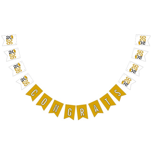 Graduation 2026 Gold and Black  Bunting (All)