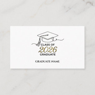 Graduation 2026 Gold Line Business Card Tarjeta