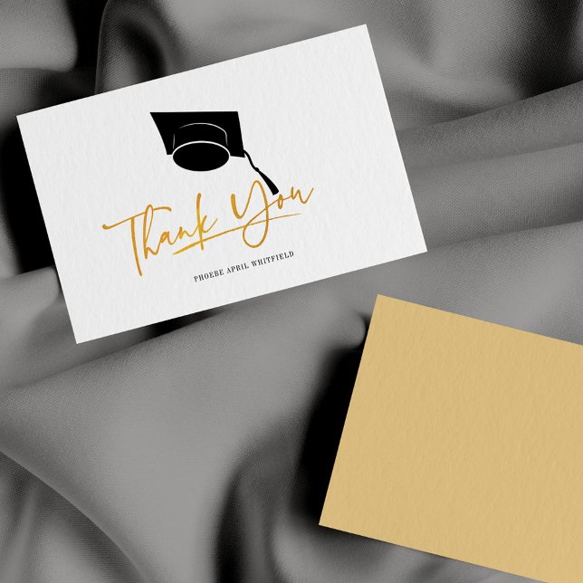 Graduation 2026 Gold Script Grad Thank You Card (Creator Uploaded)
