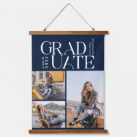 Graduation 2026 Grad Photo Collage Navy Blue