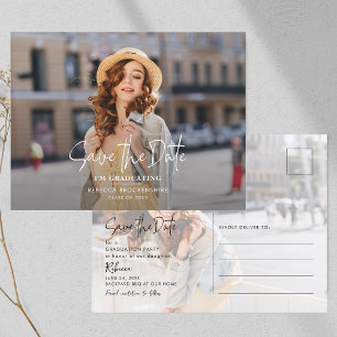 Graduation 2026 Grad Photo Save the Date Announcement Postcard