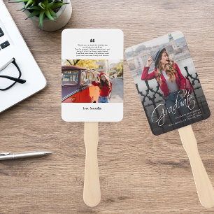Graduation 2026 Grad Photos Modern Thank You Hand Fan