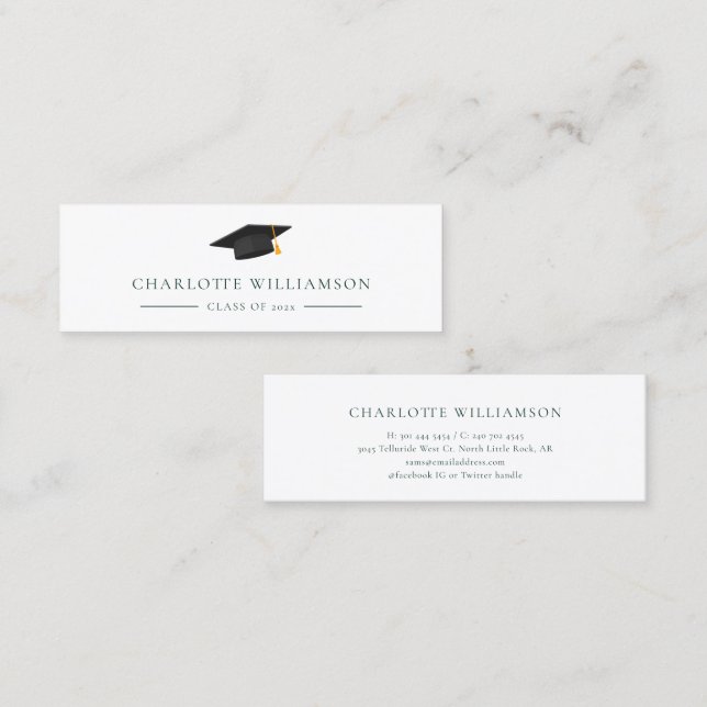 Graduation 2026 Modern Name Calling Mini Business Card (Front/Back)