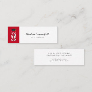 Graduation 2026 Modern Script Calling Mini Business Card