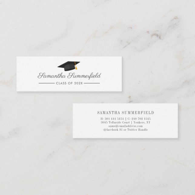 Graduation 2026 Name Script Calling Card (Front/Back)