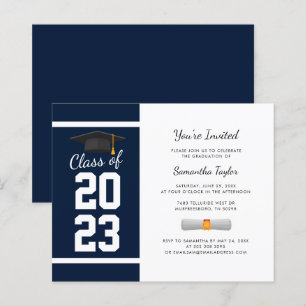 Graduation 2026 Navy Blue Party Invitation