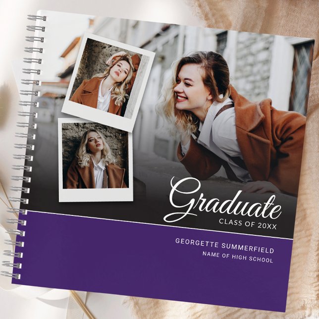 Graduation 2026 Party Grad Purple Photo Guest Notebook (Graduation 2025 Party Grad Purple Photo Guest Notebook)