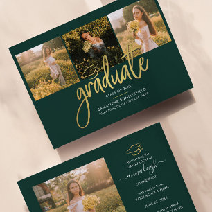 Graduation 2026 Photo Collage Script Green Announcement
